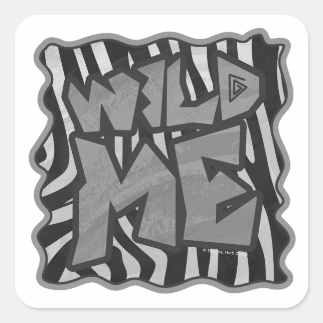 Sticker Carré Zebra Black and Light Grey Wild Me (Devant)