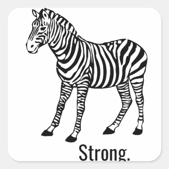 Sticker Carré Zebra Strong (Devant)