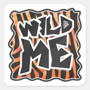 Sticker Carré Zèbre de Black et Orange Wild Me