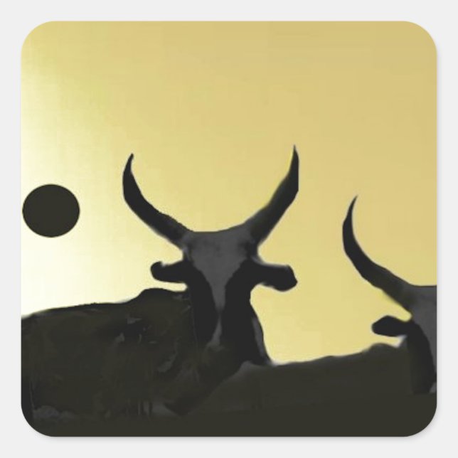 Sticker Carré ZÉBUS sur l'or (Devant)