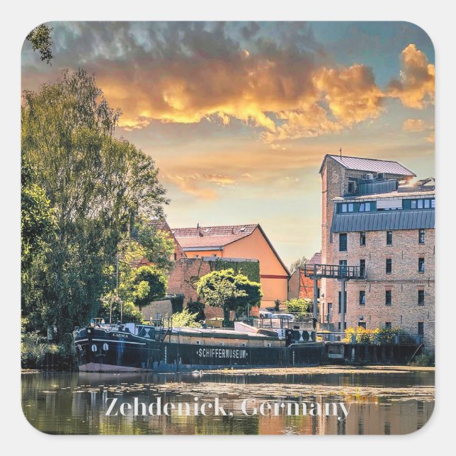 Sticker Carré Zehdenick, Allemagne photo pittoresque, (Devant)