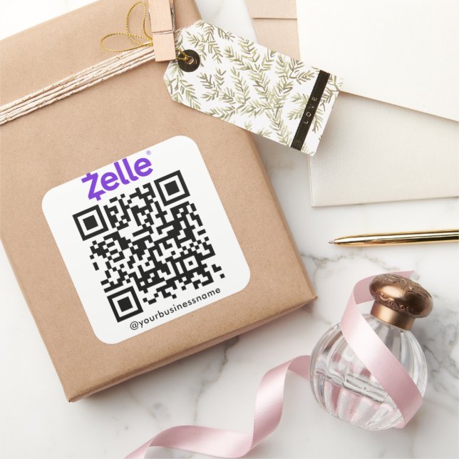 Sticker Carré Zelle QR Code de l'analyse de paiement pour payer  (Cadeaux)