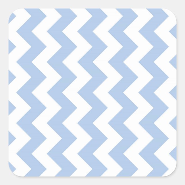 Sticker Carré Zigzag bleu clair et blanc (Devant)