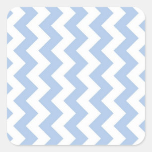 Sticker Carré Zigzag bleu-clair et blanc