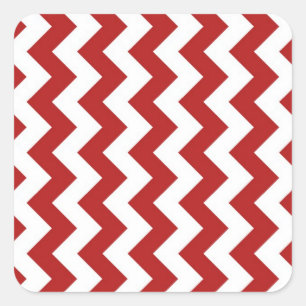 Sticker Carré Zigzag rouge et blanc