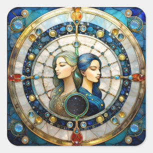 Sticker Carré Zodiac - Gemini Les Jumeaux