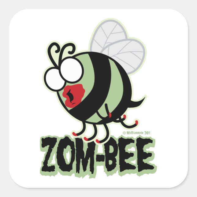 Sticker Carré Zom-Bee (Devant)