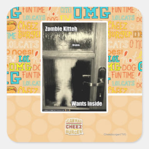 Sticker Carré Zombi Kitteh