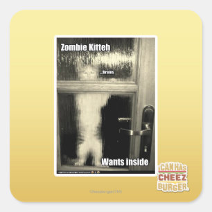 Sticker Carré Zombi Kitteh