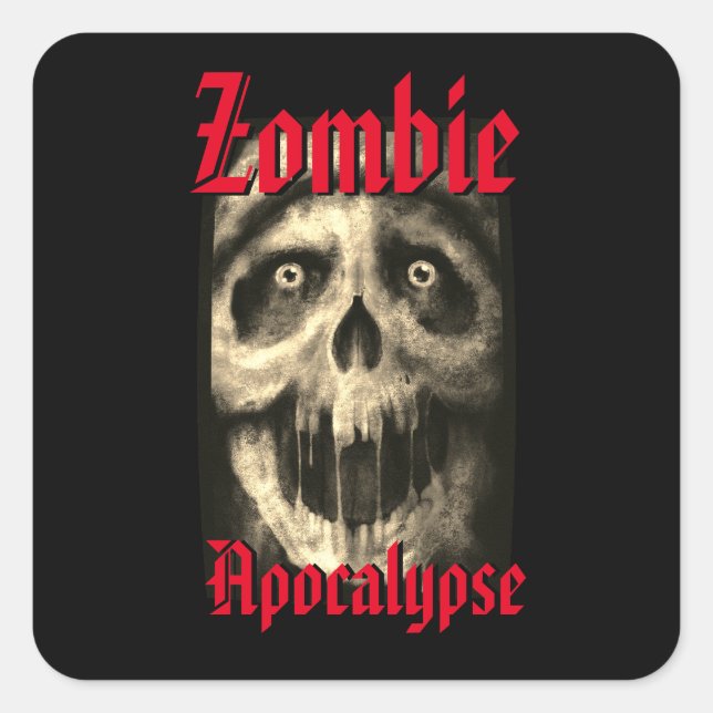 Sticker Carré Zombie Apocalypse 2 (Devant)