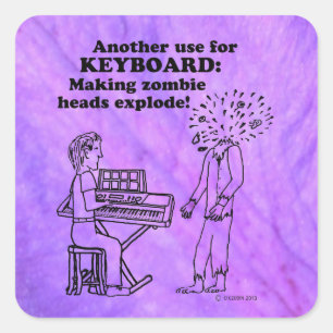 Sticker Carré Zombie Explode clavier