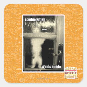Sticker Carré Zombie Kitteh