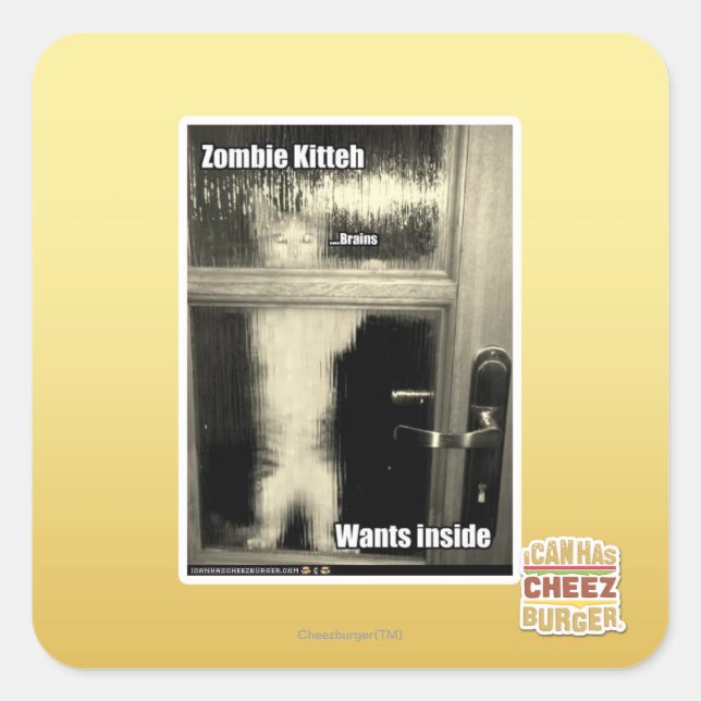 Sticker Carré Zombie Kitteh (Devant)