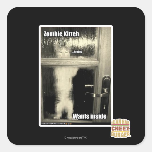 Sticker Carré Zombie Kitteh (Devant)