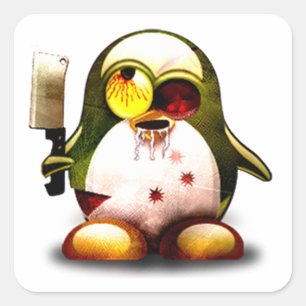 Sticker Carré Zombie Tux (Linux Tux)