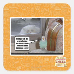 Sticker Carré Zombies dans le jardin