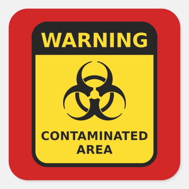 Sticker Carré "Zone contaminée (risque biologique) (Devant)