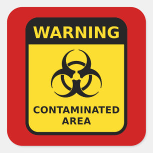 Sticker Carré "Zone contaminée (risque biologique)