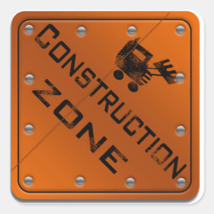 Sticker Carré Zone de construction