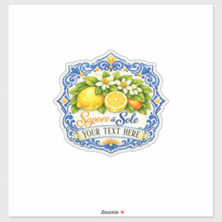 Sticker Carreau Méditerranéen Citron – Art à l'aquarelle a