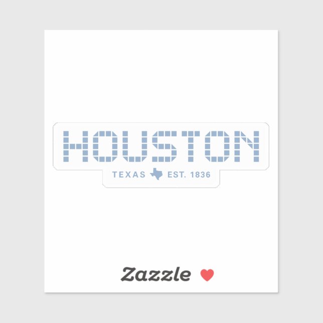Sticker Carrelage Houston, Carrelage bleu, Houston Texas (Feuille)