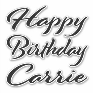 Sticker Carrie Nom Prénom Anniversaire de la Broderie noir