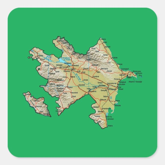 Sticker Carte Azerbaïdjan (Devant)