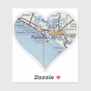 Sticker Carte classique de Panama City FL