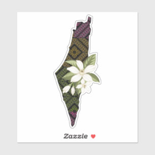 Sticker Carte Colorée De Tatreez De Palestine