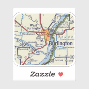 Sticker Carte de Burlington IA