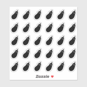 Sticker Carte de choix de menu de mariage aux aubergines