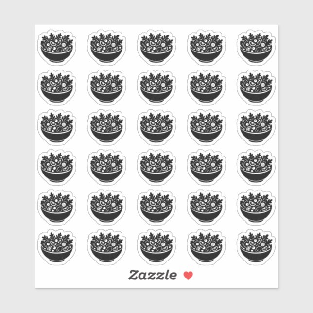 Sticker Carte de choix de menu de mariage en salade (Feuille)