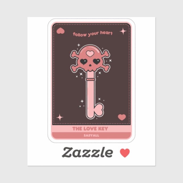 Sticker Carte de clé d'amour (Feuille)