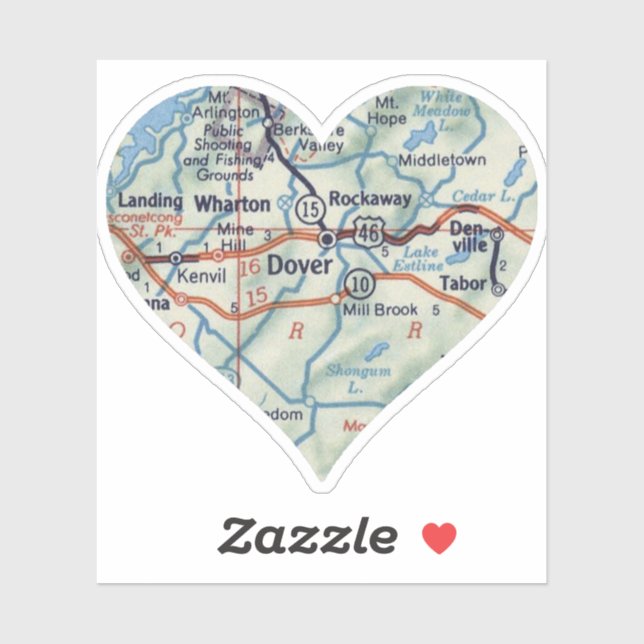 Sticker Carte de Dover NJ 50 (Feuille)