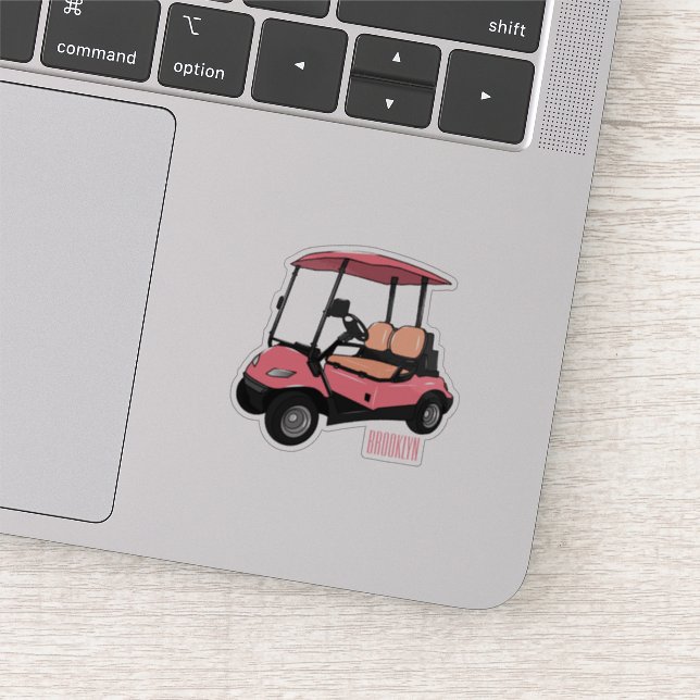 Sticker Carte de golf / dessin animé en voiturette de golf (Détail)