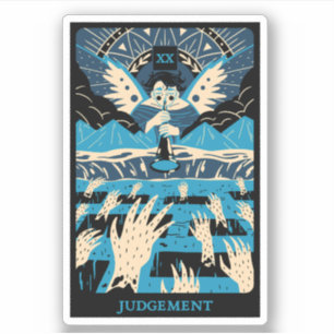Sticker Carte de jugement La 20e carte Tarot Retro Vintage