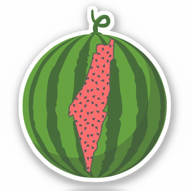 Sticker Carte de la Palestine Carte de la pastèque tendanc (Recto)