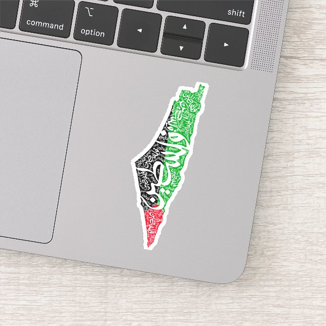 Sticker Carte de la Palestine libre et drapeau du Canada ( (Détail)