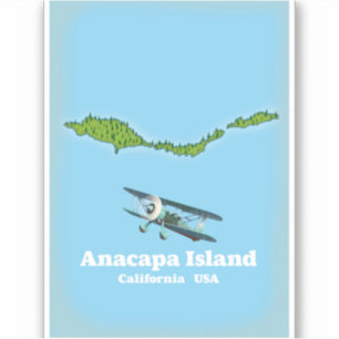 Sticker Carte de l'île Anacapa Californie États-Unis