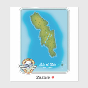 Sticker Carte de l'île de Bute