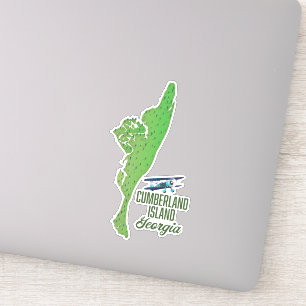 Sticker carte de l'île de Cumberland Géorgie