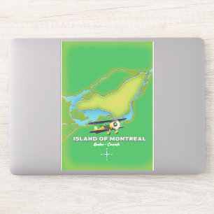 Sticker Carte de l'île de Montréal Canada