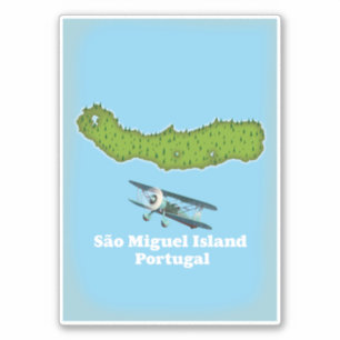 Sticker Carte de l'île de São Miguel Portugal