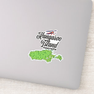 Sticker Carte de l'île Kangaroo en Australie