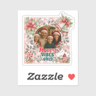 Sticker Carte de Noël drôle – Bonnes Vibrations Uniquement