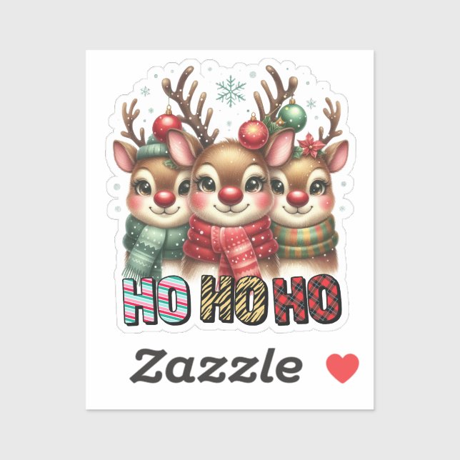 Sticker Carte de Noël Ho Ho (Feuille)