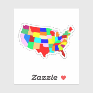 Sticker Carte de Patchwork USA