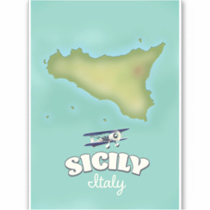 Sticker Carte de style vintage Sicile Italie