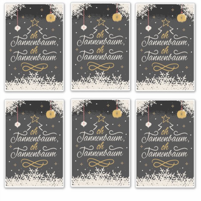 Sticker Carte de voeux de Noël allemand (Devant)