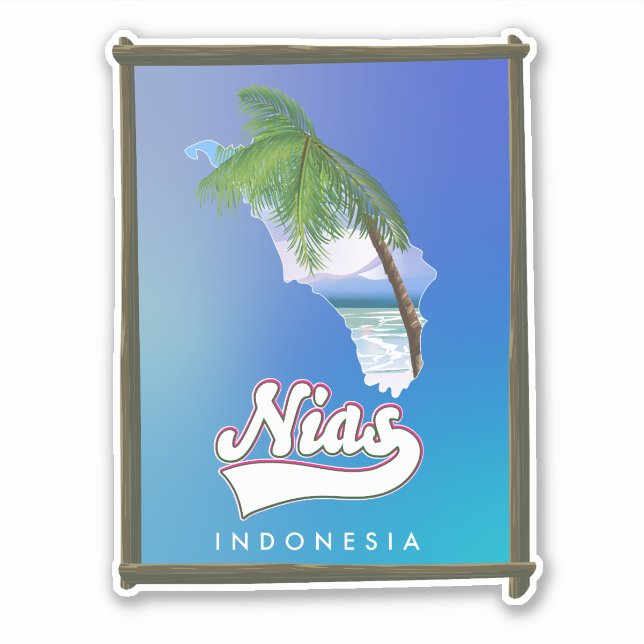 Sticker carte de voyage de l'île de Sumba en Indonésie (Devant)